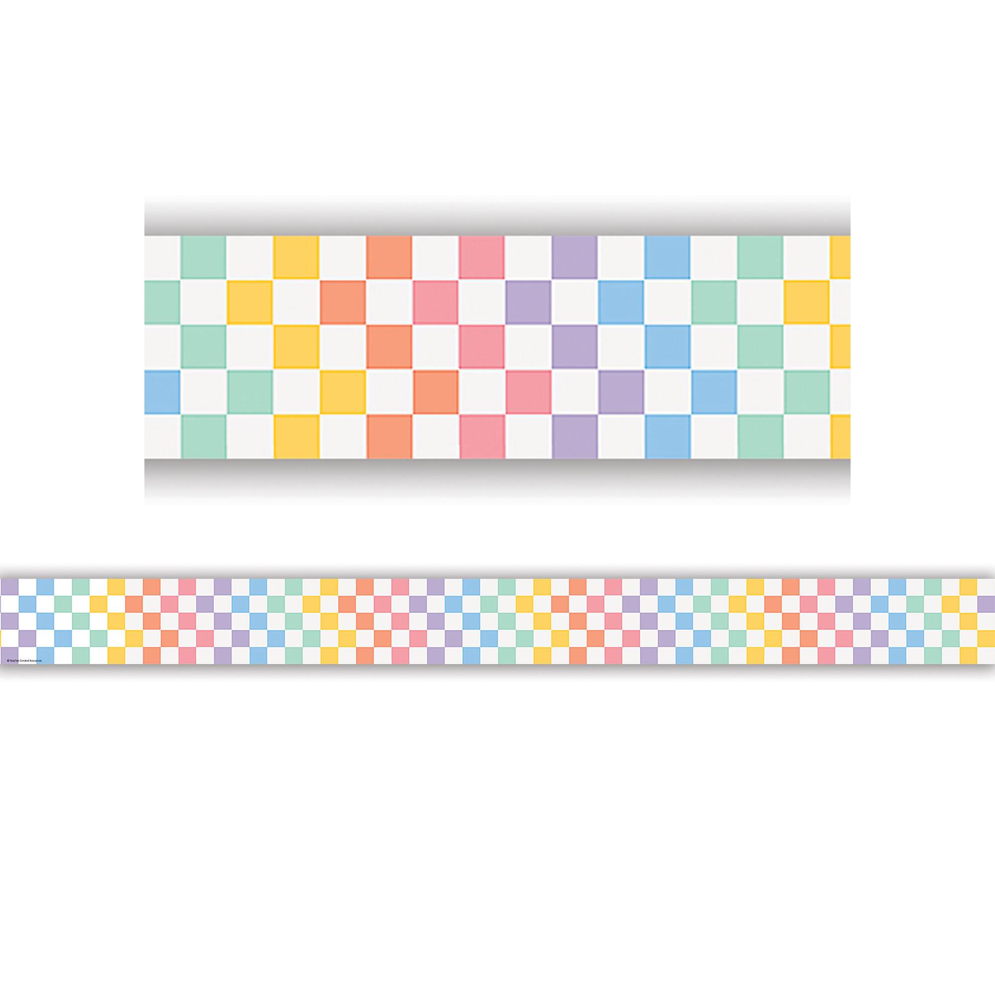 Teacher Created Resources® Cool for School Checkers Straight Border Trim, 6 Packs of 12
